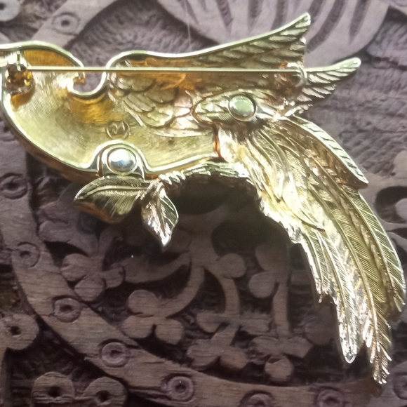 Swarovski Swan VTG Retired Gold Plated Crystal Cockatiel Parrot Brooch/Pin - Picture 9 of 13